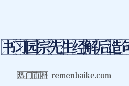 书习园宗先生经解后造句是什么意思的图片